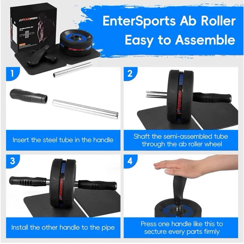 Transform Your Core with the Ultimate Ab Roller Wheel - Complete Home Gym Solution with Knee Pads for Men & Women