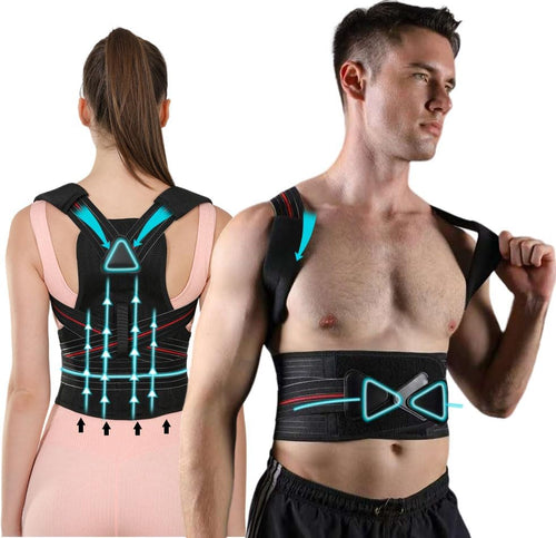 Transform Your Posture with Our Adjustable Back Brace - Ultimate Relief for Back Pain, Scoliosis, and Hunchback - Large Size for Waistline 33.5In-37.4In