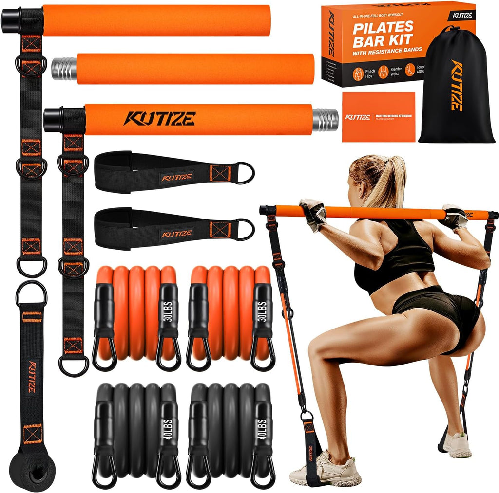 Transform Your Home Workouts with Our Multifunctional Pilates Bar Kit - Complete Set for Strength Training, Flexibility, and Full-Body Fitness