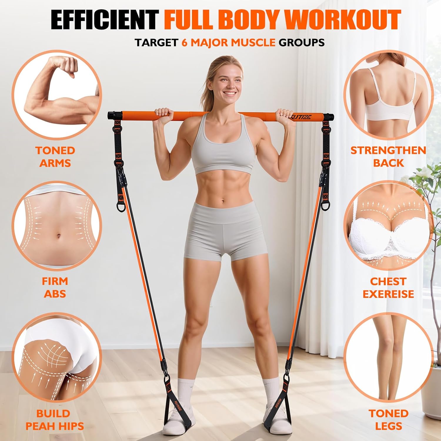 Transform Your Home Workouts with Our Multifunctional Pilates Bar Kit - Complete Set for Strength Training, Flexibility, and Full-Body Fitness