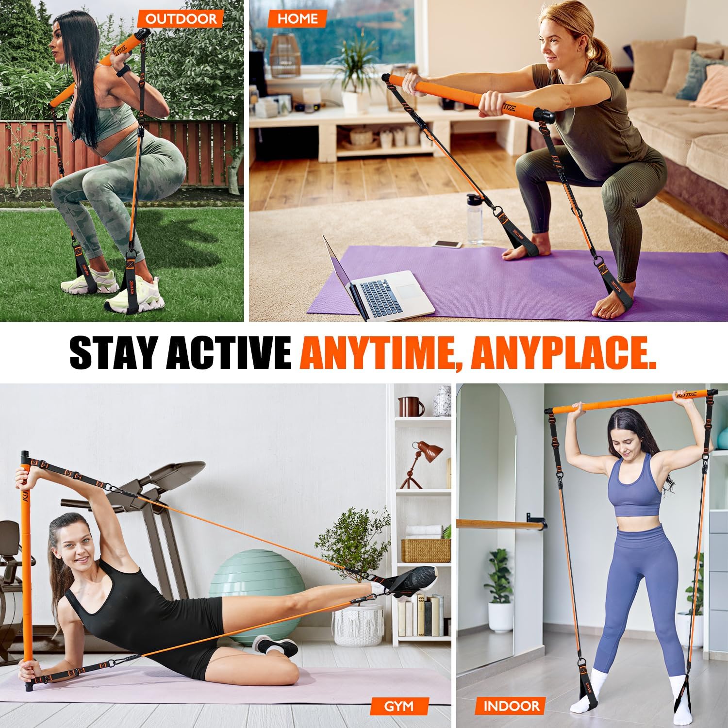 Transform Your Home Workouts with Our Multifunctional Pilates Bar Kit - Complete Set for Strength Training, Flexibility, and Full-Body Fitness