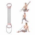 Ultimate Resistance Band Set: Versatile Pedal Fitness Ropes for Sit-Ups, Yoga, and Full-Body Workouts in Blush Pink and Premium Gray